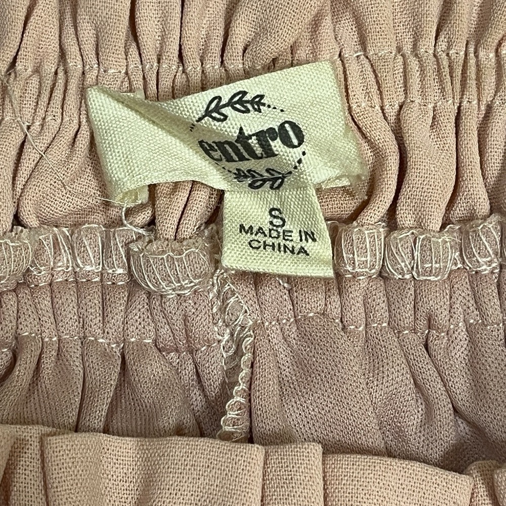 Entro Blush Pink Bow Midi Dress Shoulder Ties Fairy Princess Party - Picture 8 of 9